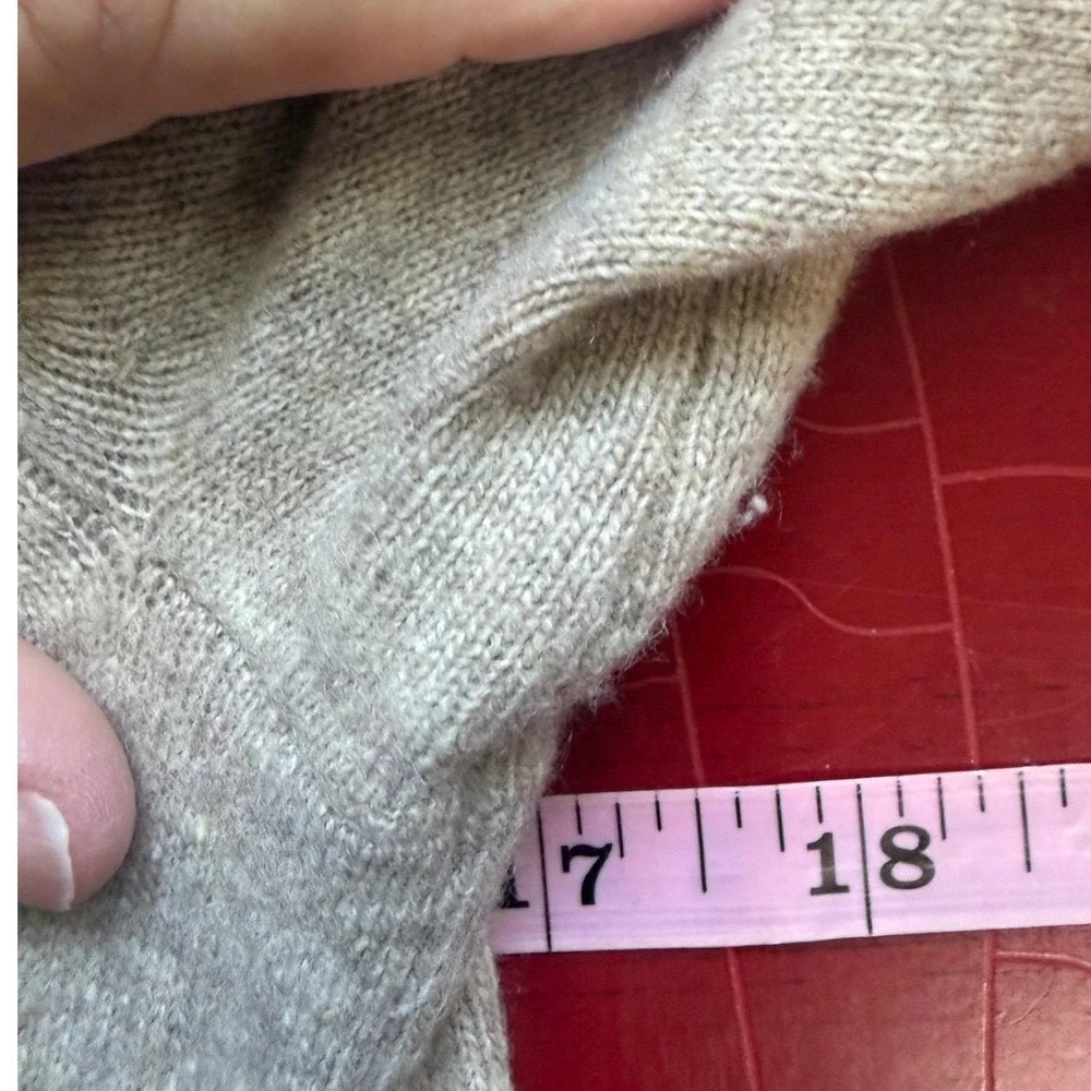 J.Crew Wool Cashmere Knit Sweater Dress Size XS Tan Empire Waist Preppy Academia